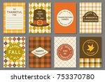 happy thanksgiving card... | Shutterstock .eps vector #753370780