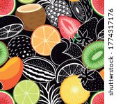 tropical fruits colorfull and... | Shutterstock .eps vector #1774317176