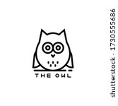 vector icon or owl logo in thin ... | Shutterstock .eps vector #1730555686