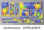 banner set with sport theme ... | Shutterstock .eps vector #2098164829