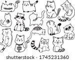 cat doodle for design and... | Shutterstock .eps vector #1745231360