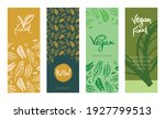 template vegan banner set. hand ... | Shutterstock .eps vector #1927799513
