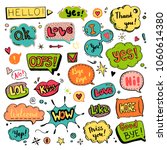 hand drawn set of speech... | Shutterstock .eps vector #1060614380