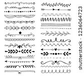 hand drawn set of line border... | Shutterstock .eps vector #1236064723