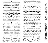 hand drawn set of line border... | Shutterstock .eps vector #1240581976