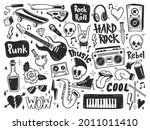 rock n roll  punk music doodle... | Shutterstock .eps vector #2011011410