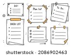 doodle checklist set. to do ... | Shutterstock .eps vector #2086902463