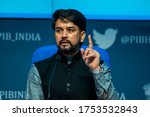 Small photo of New Delhi/India May -17 , 2020 : Anurag Thakur Minister of State Finance and Corporate Affairs of India in a press conference .
