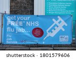 Flu Jab Sign Outside Pharmacy....