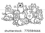 black and white coloring book... | Shutterstock .eps vector #770584666