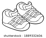 Children's Shoes Line Vector...