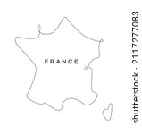 Line art France map. continuous line europe map. vector illustration. single outline.