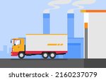 truck at the factory to deliver ... | Shutterstock .eps vector #2160237079