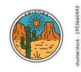 arizona desert badge vector... | Shutterstock .eps vector #1953660493