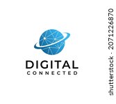 digital connect globe symbol... | Shutterstock .eps vector #2071226870