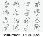 hand washing line icons set.... | Shutterstock .eps vector #1719071056