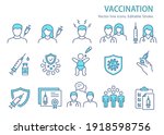 vaccine icons  such as syringe  ... | Shutterstock .eps vector #1918598756