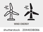 windmill icon. vector... | Shutterstock .eps vector #2044038086
