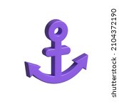 anchor icon. simple 3d render... | Shutterstock . vector #2104372190