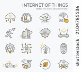 internet of things icons  such... | Shutterstock .eps vector #2104785536