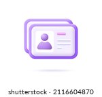 id card icon. 3d vector... | Shutterstock .eps vector #2116604870