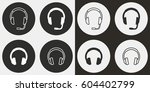 headphone vector icons set.... | Shutterstock .eps vector #604402799