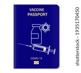 blue vector vaccine passport....