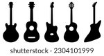 guitar silhouettes icons....