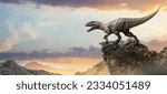 Dinosaur on top of mountain rock