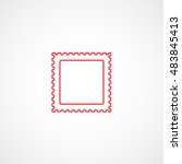Postage Stamp Red Flat Icon On...