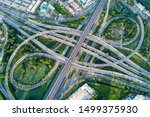 Aerial View Of Road Interchange ...