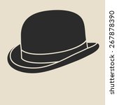 Vintage Man's Bowler Hat Label. ...