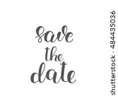 save the date. brush hand... | Shutterstock . vector #484435036