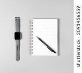 Notepad  Watch  Pen Isolated On ...