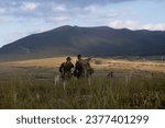 Small photo of U.S. Marine Corps Sgt. Aidan Meadows, left a machine gunner, and 1st Lt. Eric Taylor, right, an infantry officer, both with 2nd Battalion, 2nd Marines, conduct a leaders recon for defensive positions