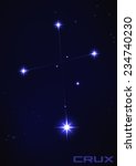 Vector illustration of Crux constellation in blue 