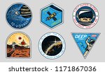vintage space logo. exploration ... | Shutterstock .eps vector #1171867036