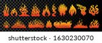 set of flame and fire in... | Shutterstock .eps vector #1630230070