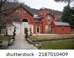 Medieval Monastery and Church Pecka Patrijarsija, main Serbian orthodox monastery and patriarchate. UNESCO world heritage site in Pec, Kosovo, Serbia 05.03.2022