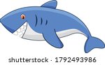 shark cartoon vector art and... | Shutterstock .eps vector #1792493986