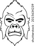 gorilla animal head vector art... | Shutterstock .eps vector #2015634239