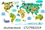 children's world map isolated... | Shutterstock . vector #1727982319