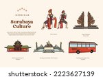 Isolated Indonesian Surabaya culture and culture illustration