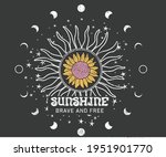moon circle and sun shine  ... | Shutterstock .eps vector #1951901770