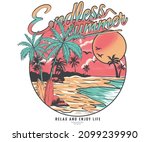 beach hand sketch graphic print ... | Shutterstock .eps vector #2099239990