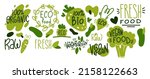 vector set of vegetarian labels ... | Shutterstock .eps vector #2158122663