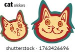 Set Of 2 Funny Cat Stickers...
