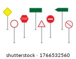 road signs set. stop sign ... | Shutterstock .eps vector #1766532560