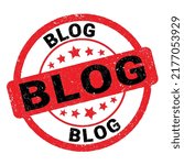 Blog Text Written On Red Black...