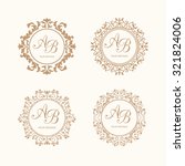 set of elegant floral monogram... | Shutterstock .eps vector #321824006